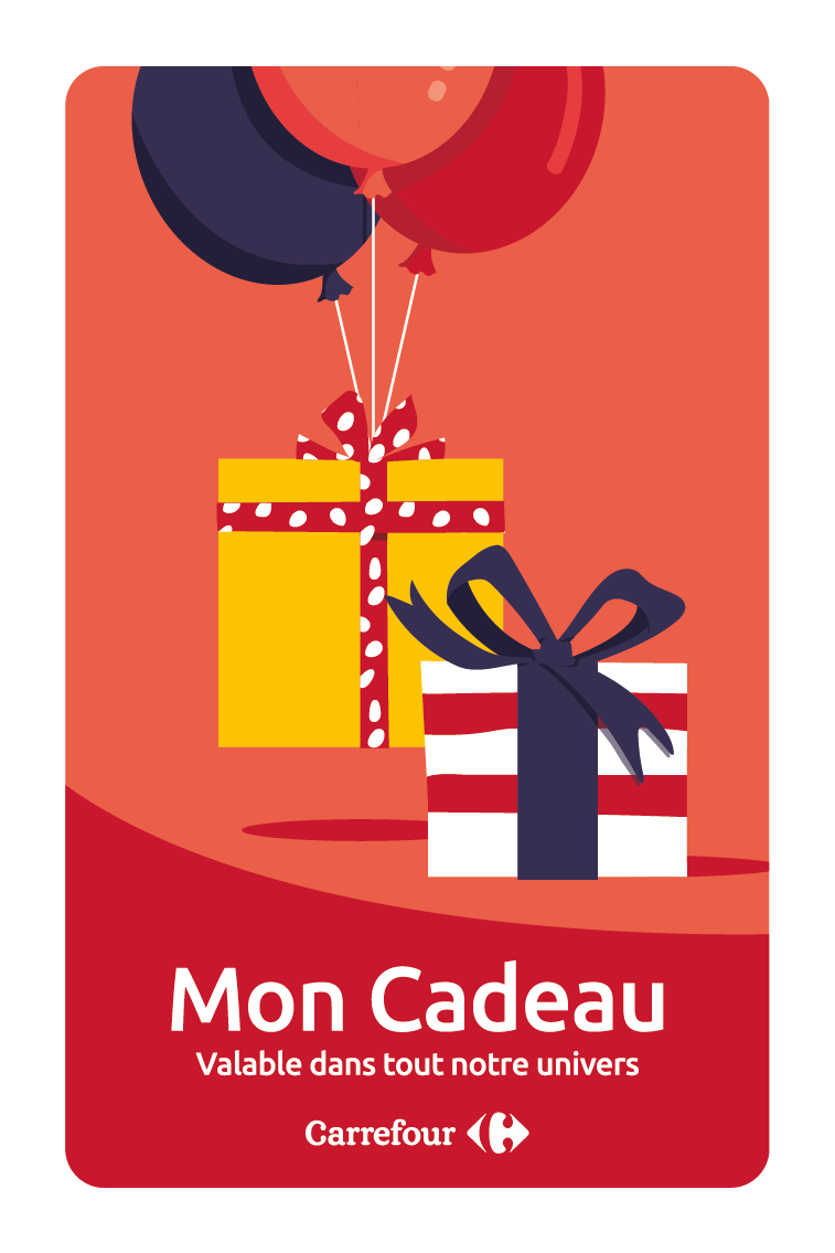 Carte cadeaux Carrefour+ "Mon cadeau" rouge