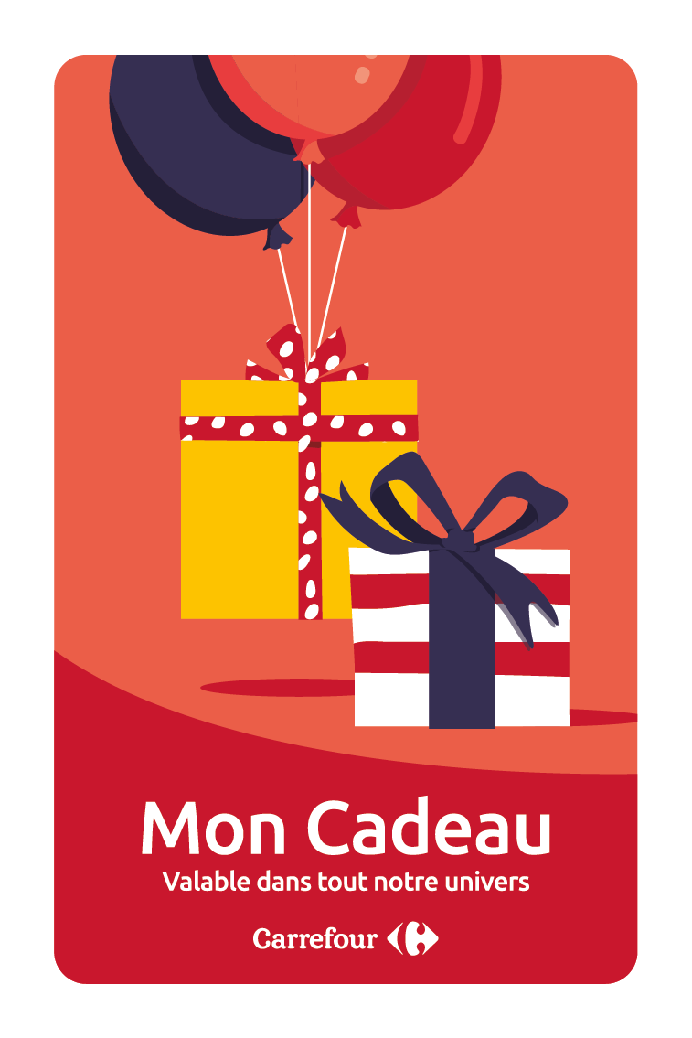 Carte cadeaux Carrefour+ "Mon cadeau" rouge