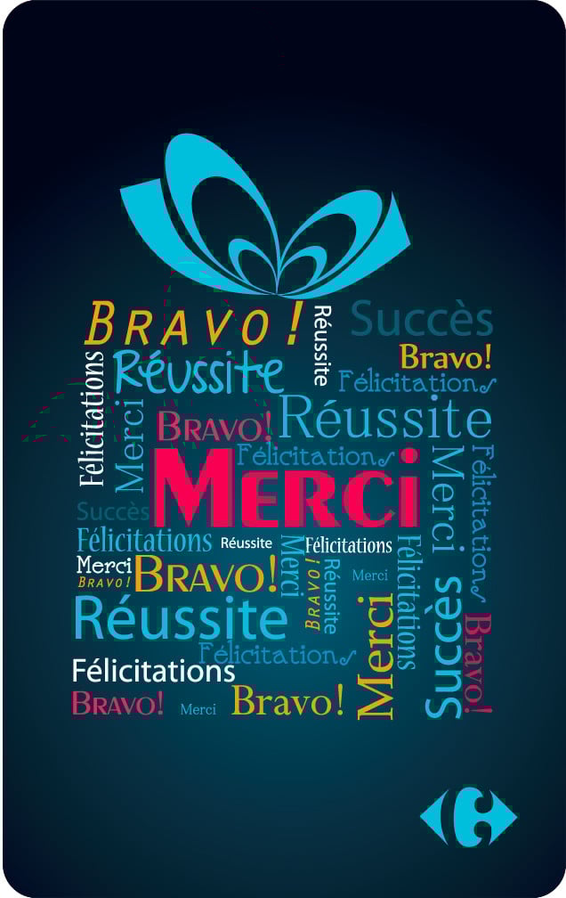Carte Cadeaux Carrefour "Merci"